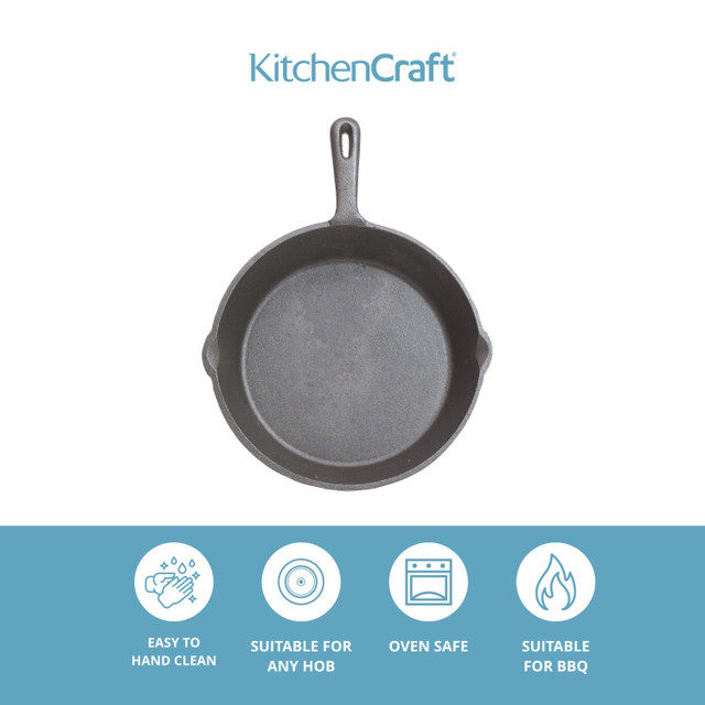 KitchenCraft Deluxe Cast Iron Grill Pan, 24cm - Image 9