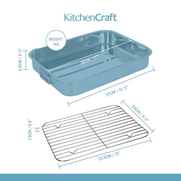 KitchenCraft Stainless Steel Roasting Pan, 38cm - Image 8