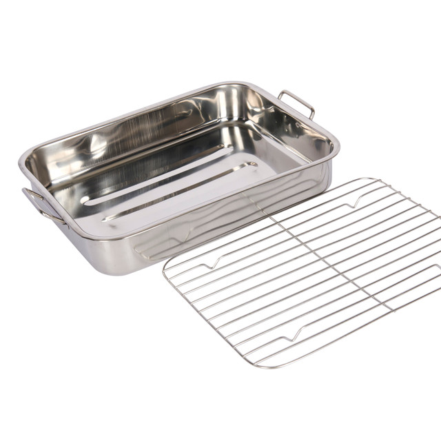 KitchenCraft Stainless Steel Roasting Pan, 43cm x 31cm - Image 3