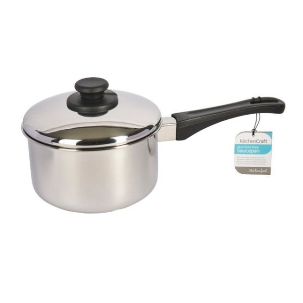 KitchenCraft Stainless Steel Extra Deep Saucepan, 20cm