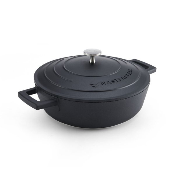 MasterClass Cast Aluminium Shallow Casserole Dish 5L Black