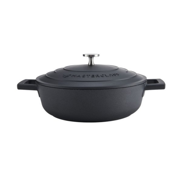 MasterClass Cast Aluminium Shallow Casserole Dish 5L Black - Image 3