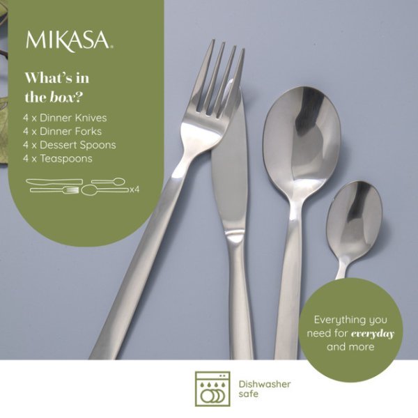 Mikasa Beaumont Stainless Steel Cutlery Set 16 Piece - Image 8