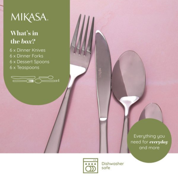 Mikasa Harlington Stainless Steel Cutlery Set 24 Piece - Image 8
