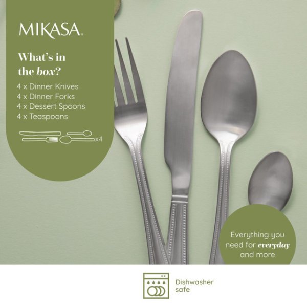 Mikasa Portobello Stainless Steel Cutlery Set 16 Piece - Image 9