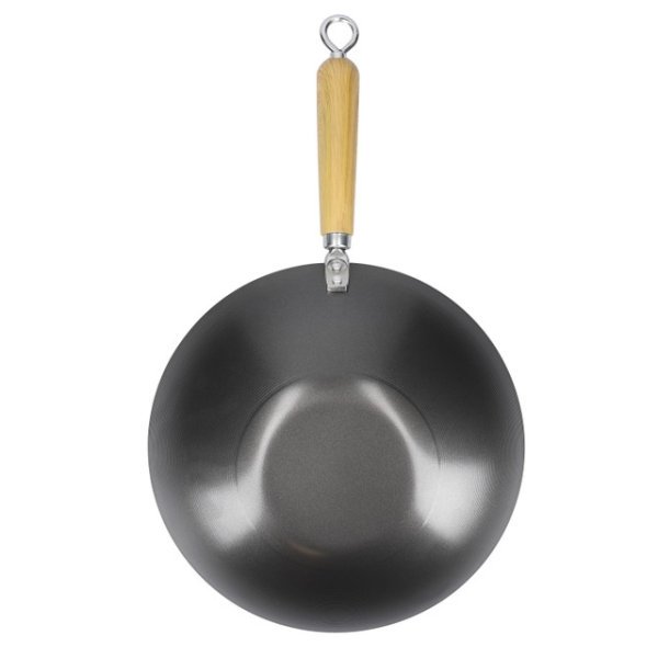 KitchenCraft Oriental Carbon Steel Non-Stick Wok 25cm - Image 3