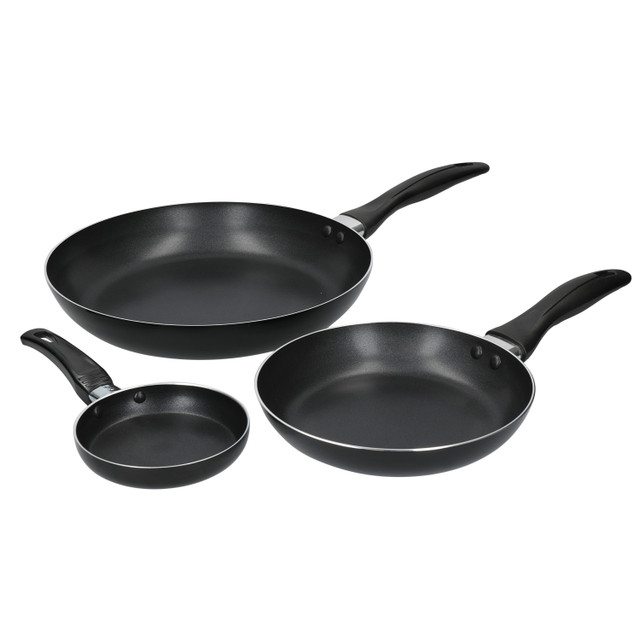 KitchenCraft Non-Stick Aluminium Frying Pans Set, 28cm, 20cm and 12cm - Image 6