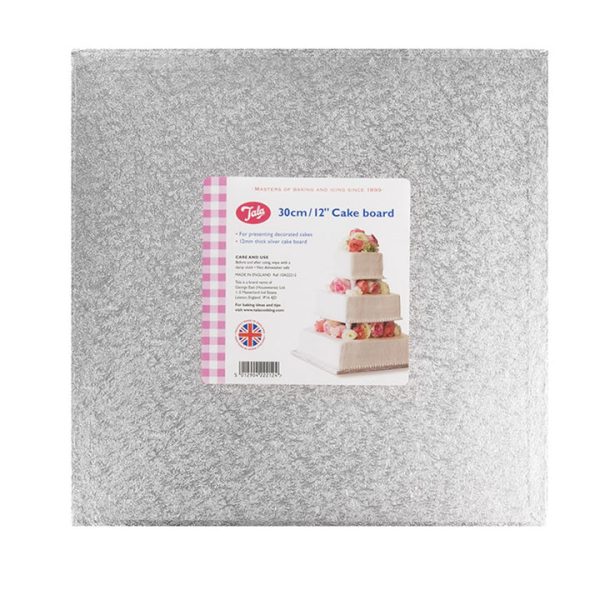 Tala Square Silver Cake Drum 12"