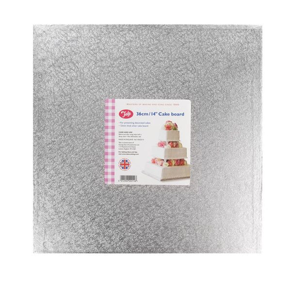 Tala Square Silver Cake Drum 14"