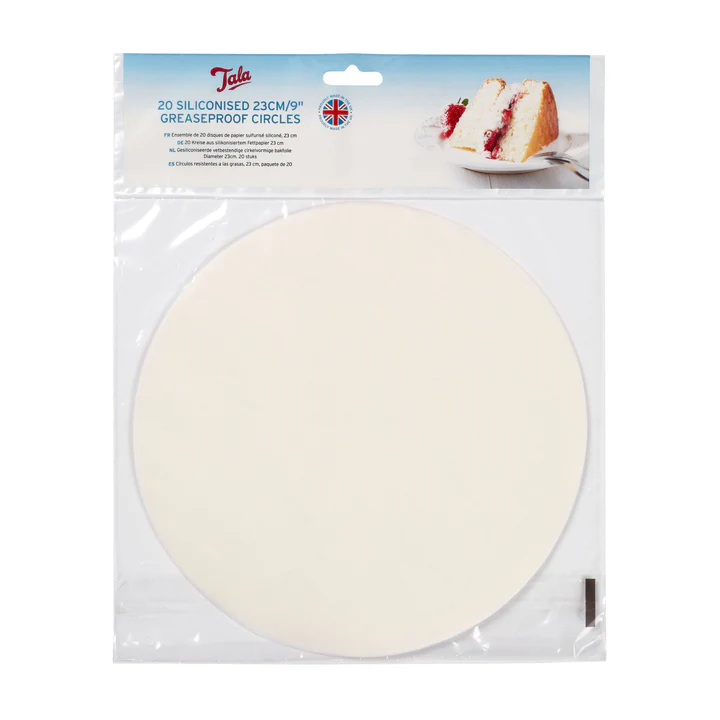 Tala 20 Siliconised Greaseproof Circles 23cm