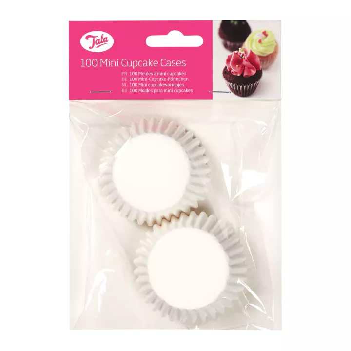 Tala Mini Cupcake Cases White Pack of 100