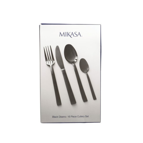 Mikasa Ciara Diseno 16 Piece Cutlery Set Black