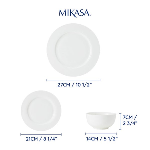Mikasa Egret 12-Piece China Dinner Set, White - Image 3
