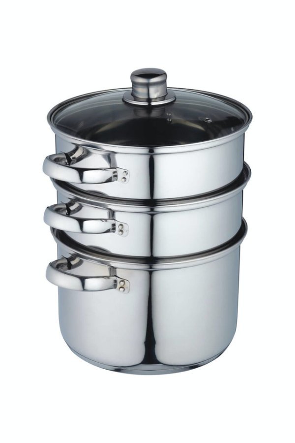 KitchenCraft Stainless Steel Three Tier Steamer 22cm - Image 3