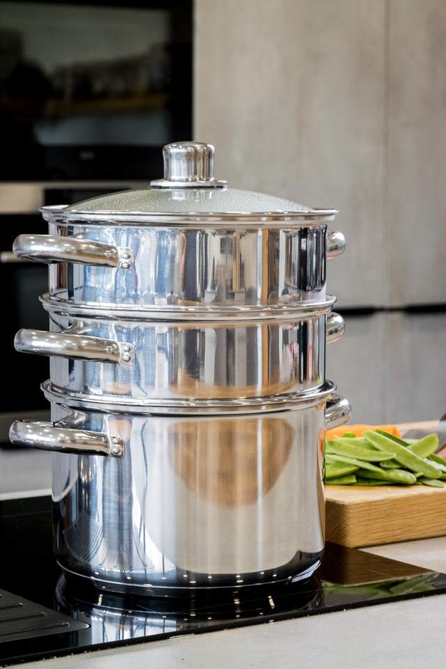 KitchenCraft Stainless Steel Three Tier Steamer 22cm - Image 5