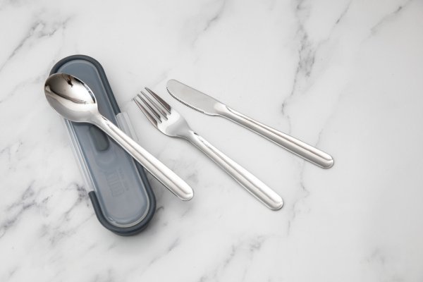 Built Travel Cutlery Set in Case, Spoon, Knife & Fork - Image 5