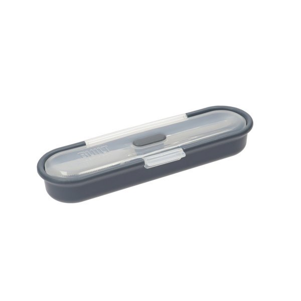 Built Travel Cutlery Set in Case, Spoon, Knife & Fork - Image 2