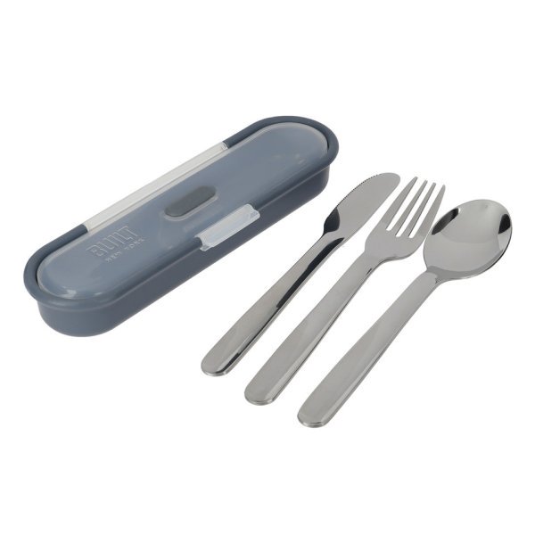 Built Travel Cutlery Set in Case, Spoon, Knife & Fork - Image 4