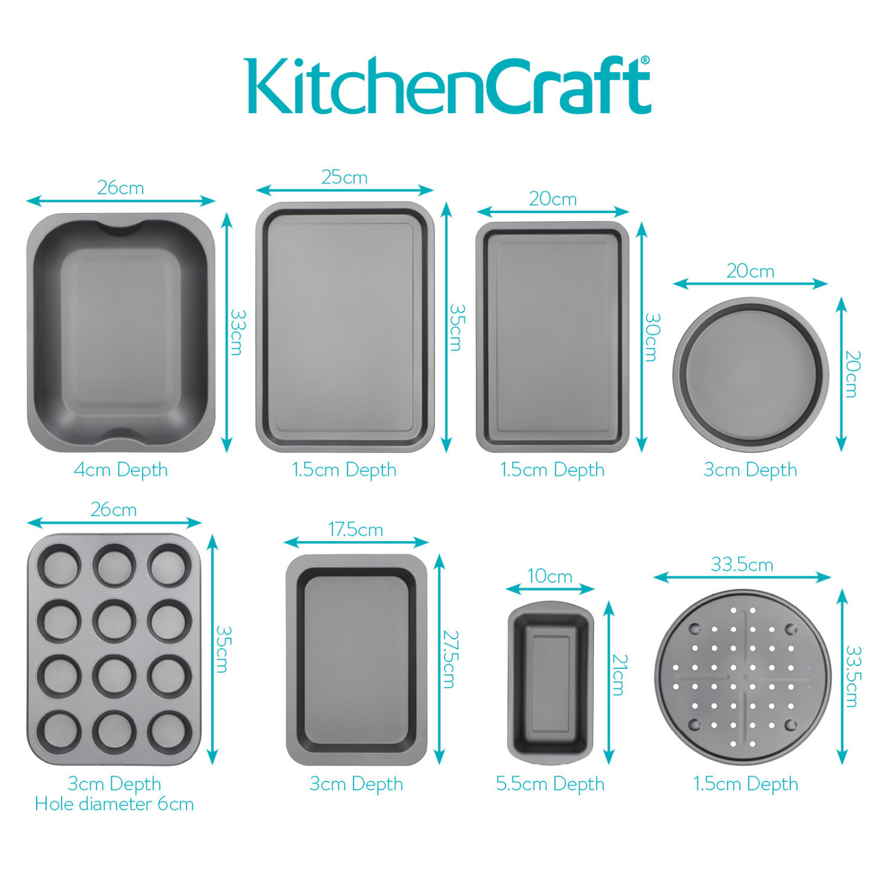 KitchenCraft 8-Piece Non-Stick Roasting and Baking Set - Image 8