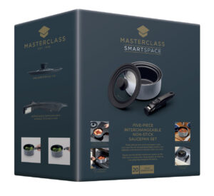 MasterClass Smart Space Stacking Pans Set of 3, 17cm, 19.5cm & 21cm
