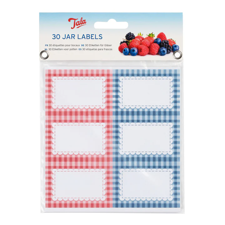 Tala Gingham Design Jar Labels