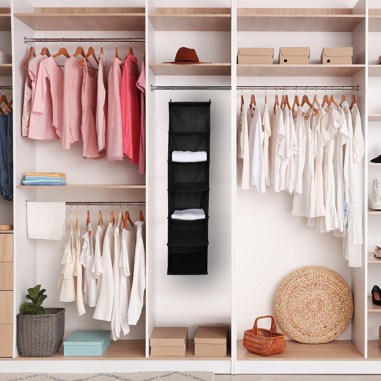 Space Logic 6-Shelf Hanging Organiser Midnight Black - Image 4
