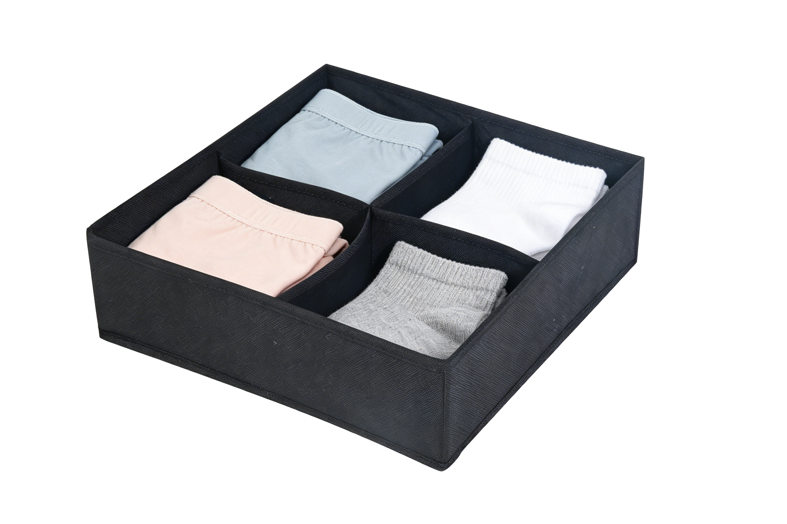 Space Logic Drawer & Closet Caddy Large 4 Section Midnight Black