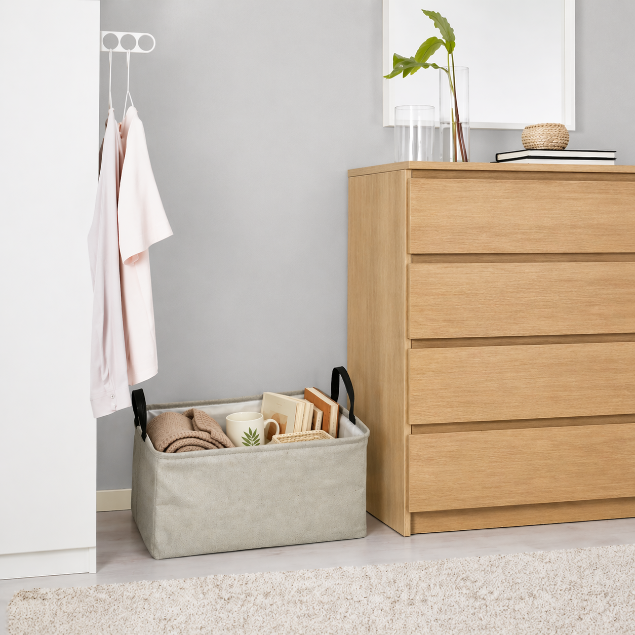 Space Logic Laundry Basket Stone Grey 35L - Image 2