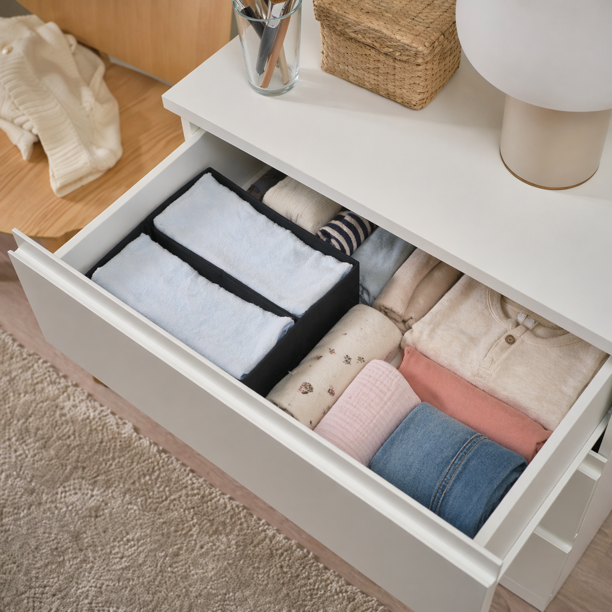 Space Logic Drawer & Closet Caddy Large Twin Section Midnight Black - Image 3