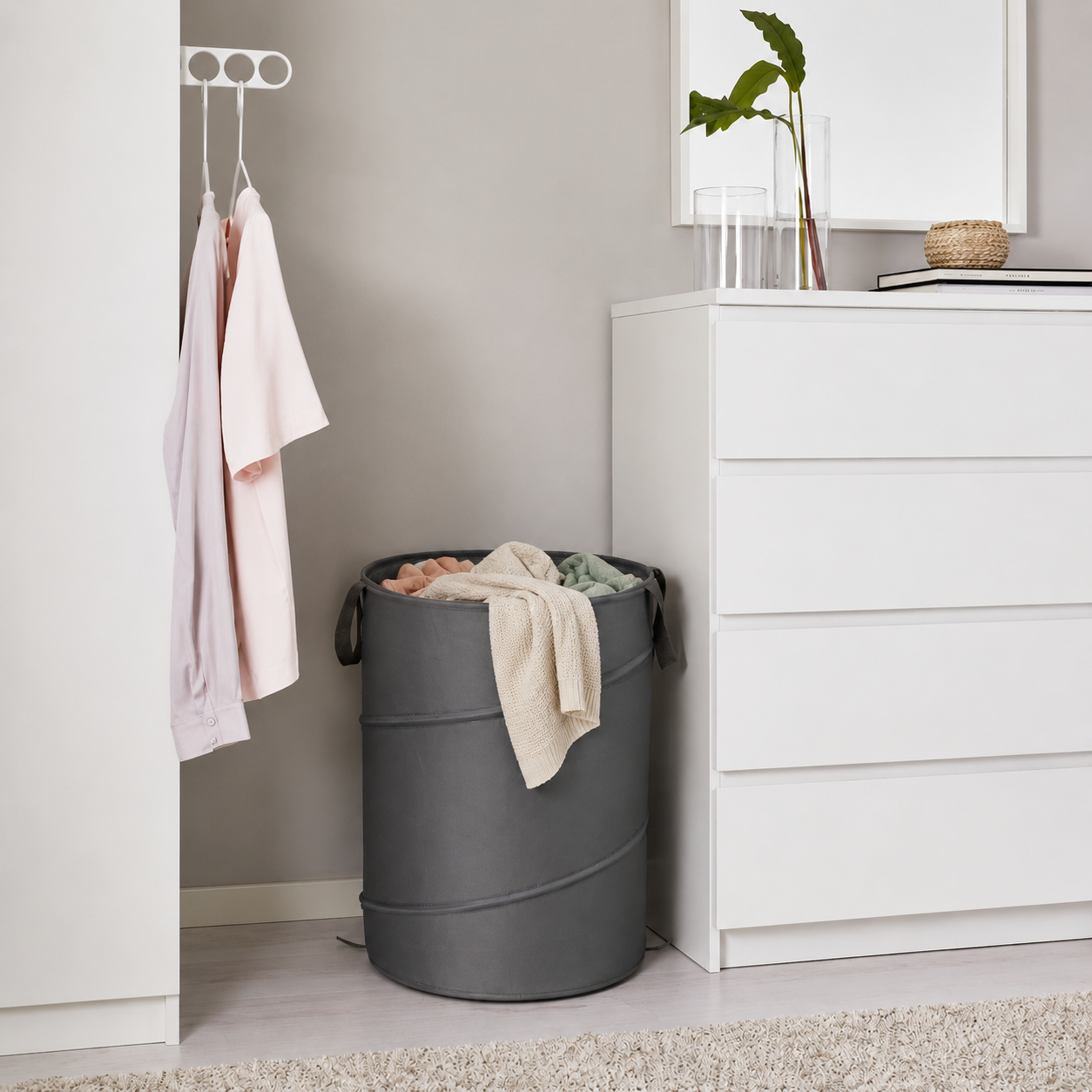 Space Logic POP UP Laundry Hamper Urban Grey 100L - Image 4